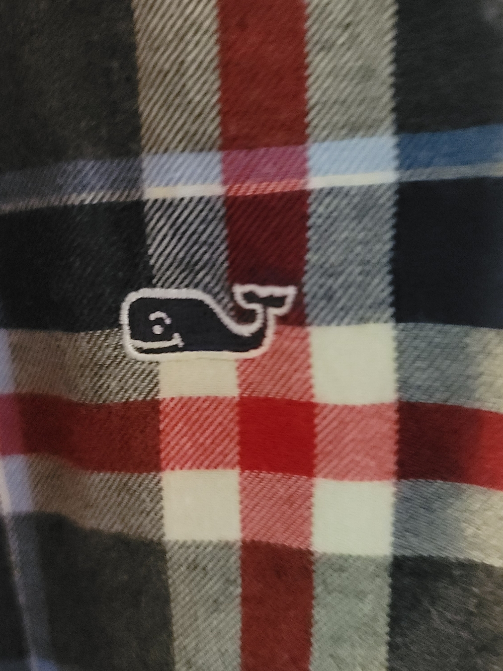 VINEYARD VINES Classic Fit Whale Shirt Button Down Navy Blue Red Men's Size XS - Picture 5 of 10